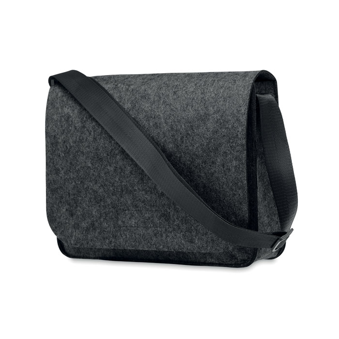 Besace ordinateur 15" feutre rPET promotionnel BAGLO Gris foncé